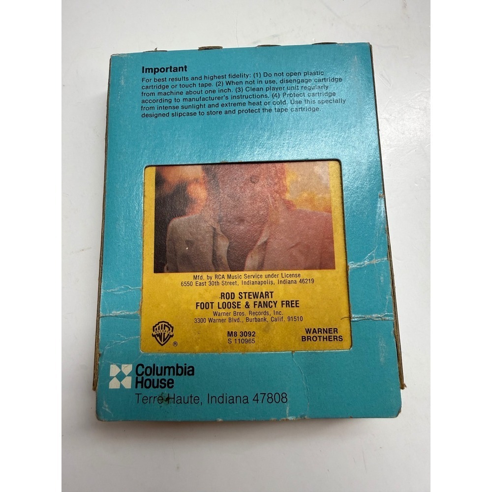 Rod Stewart Foot Loose & Fancy Free 8-TrackTape 1977 Warner Bros M8 3092 Vintage